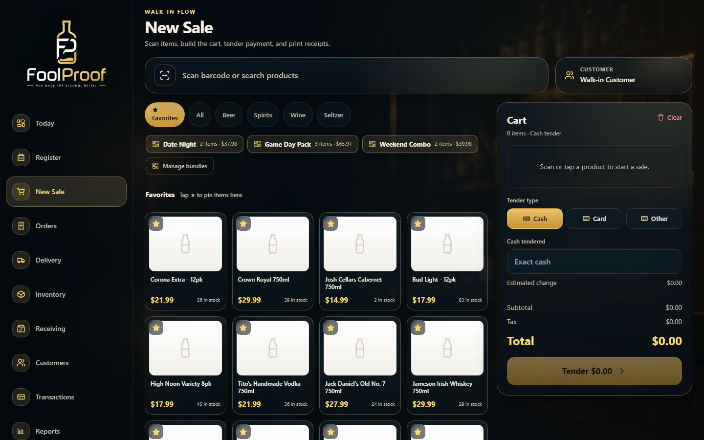 FoolProof New Sale register